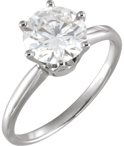 14K White 6-Prong Heavy Shank Engagement Ring Mounting (3)