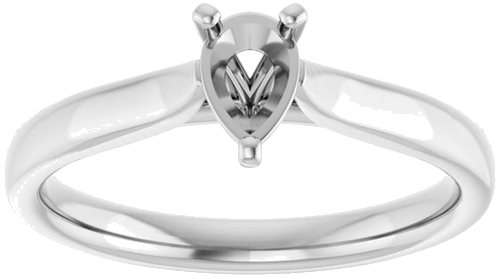 Sužadėtuvių Žiedas „Solitaire“ 417 Baltojo Aukso Pear Shape 6mm x 4mm (3)