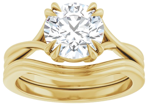 14K Yellow 8 mm Round Solitaire Engagement Ring Mounting (8)