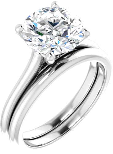 Platinum 8.8 mm Round Solitaire Engagement Ring Mounting (6)