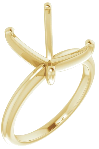 14K Yellow  11x9 mm Emerald Solitaire Engagement Ring Mounting (1)