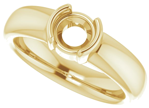 Sužadėtuvių Žiedas „Half Bezel Solitaire“ 585 Geltonojo Aukso Round 5.8mm (5)