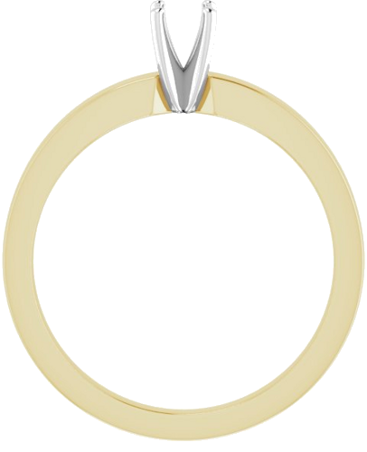 14K Yellow White 3.75 mm Round Solitaire Engagement Ring Mounting (2)