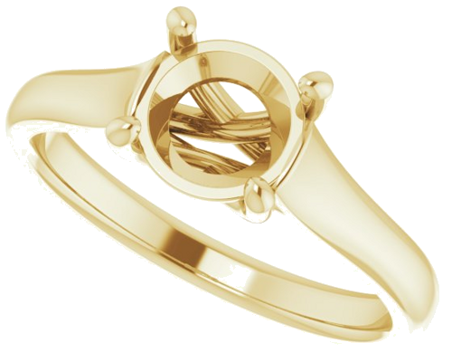 14K Yellow 7 mm Round Solitaire Engagement Ring Mounting (5)