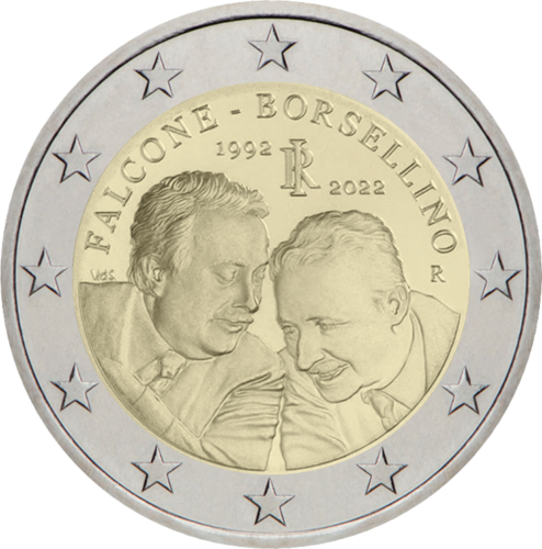 2022 Italija Falcone ir Borsellino 2 eurų moneta (1)