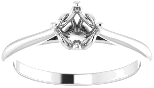 Sužadėtuvių Žiedas „Solitaire“ 585 Baltojo Aukso Round 5.2mm (3)