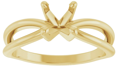 14K Yellow 6.5 mm Round Split Shank Engagement Ring Mounting (3)