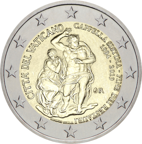 2019 Vatikanas Siksto koplyčia 2 eurų moneta (1)