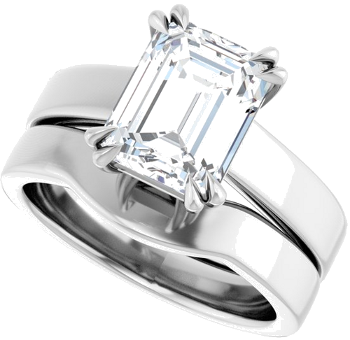 10K White 9x7 mm Emerald Engagement Ring Mounting (8)