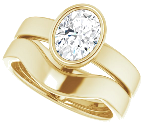 Sužadėtuvių Žiedas „Solitaire“ 585 Geltonojo Aukso Oval 8mm x 6mm (10)