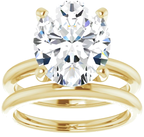 Sužadėtuvių Žiedas „Solitaire“ 585 Geltonojo Aukso Oval 12mm x 10mm (8)