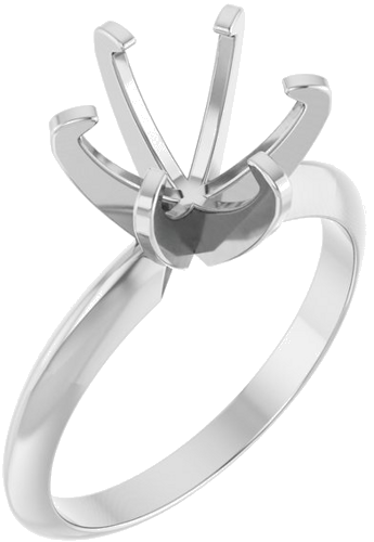 14K White 8.2 mm Round Engagement Ring Mounting (1)