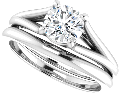 14K White 6 mm Round Solitaire Engagement Ring Mounting (10)