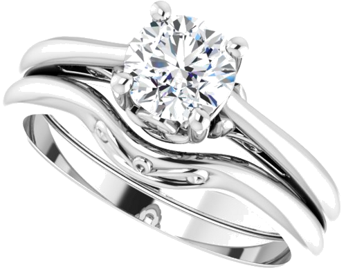 14K White 5.8 mm Round Solitaire Engagement Ring Mounting (10)