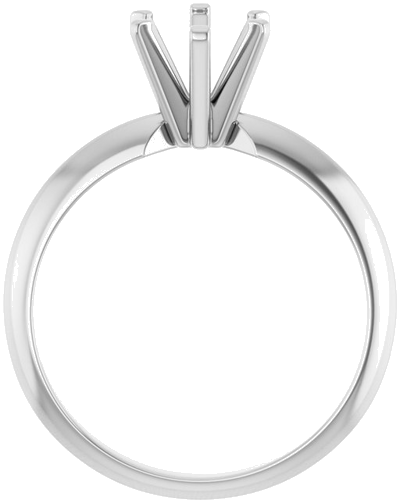 14K White 8x6 mm Oval 6-Prong Solitaire Engagement Ring Mounting (2)