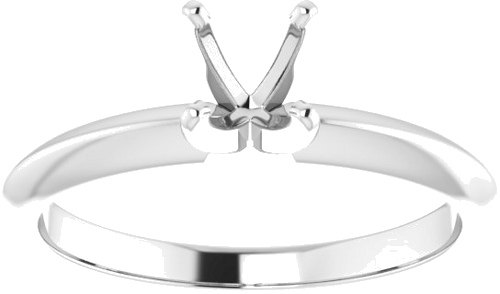 Platinum 5-5.3 mm Round 4-Prong Light Solitaire Ring Mounting (3)