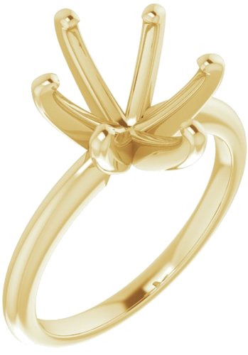 14K Yellow  11x9 mm Oval Solitaire Engagement Ring Mounting (1)