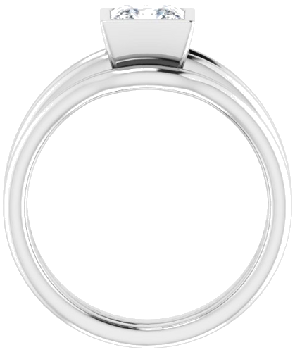 Sužadėtuvių Žiedas „Bezel-Set Solitaire“ 925 Sidabro Square 5.5mm (7)