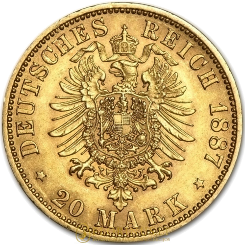 20 Marks gold coin Wilhelm I (1871-1888), German Empire (2)
