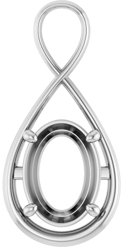 Pakabukas „Infinity-Inspired Solitaire“ 925 Sidabro Oval 15mm x 11mm (1)