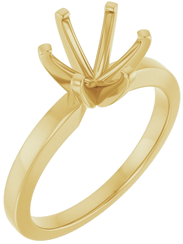 14K Yellow 8 mm Round Solitaire Engagement Ring Mounting (1)