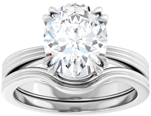 14K White 10x8 mm Oval Solitaire Engagement Ring Mounting (8)