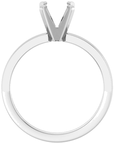 14K White 6-6.6 mm Round Solitaire Engagement Ring Mounting (2)