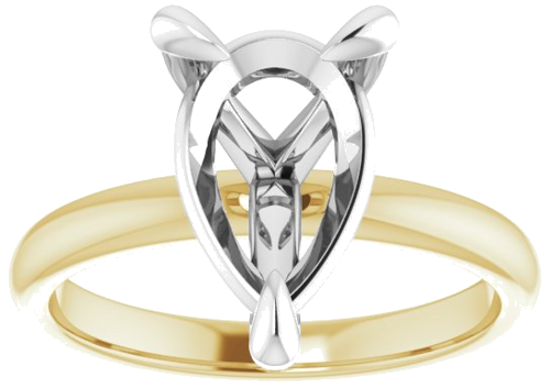 Sužadėtuvių Žiedas „Solitaire“ 585 Baltojo Ir Geltonojo Aukso Pear Shape 12mm x 8mm (3)