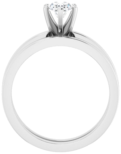 Sužadėtuvių Žiedas „Solitaire“ 417 Baltojo Aukso Oval 7mm x 5mm (7)