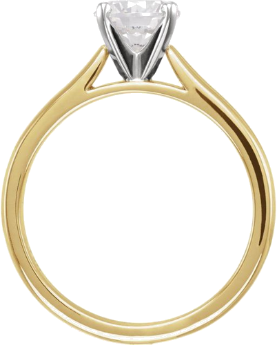 14K Yellow White 6.5 mm Round Solitaire Engagement Ring Mounting (4)