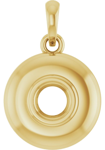 14K Yellow 4 mm Round Bezel-Set Puffy Pendant Mounting (1)
