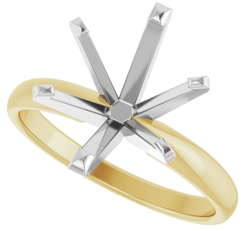 14K Yellow White 11x9 mm Oval Solitaire Engagement Ring Mounting (5)