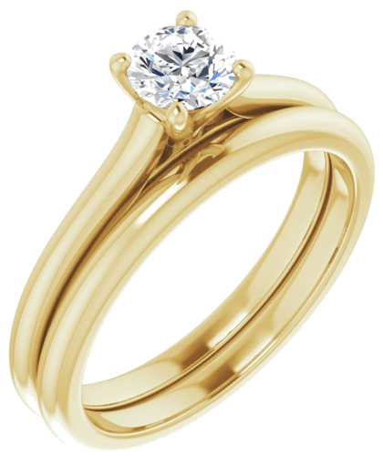 14K Yellow 4.8 mm Round Solitaire Engagement Ring Mounting (6)