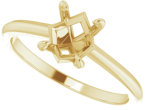 14K Yellow 8x6 mm Oval Solitaire Engagement Ring Mounting (5)