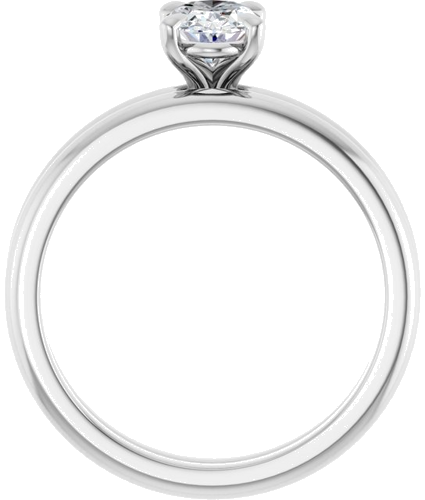14K White 7x5 mm Oval Solitaire Engagement Ring Mounting (7)