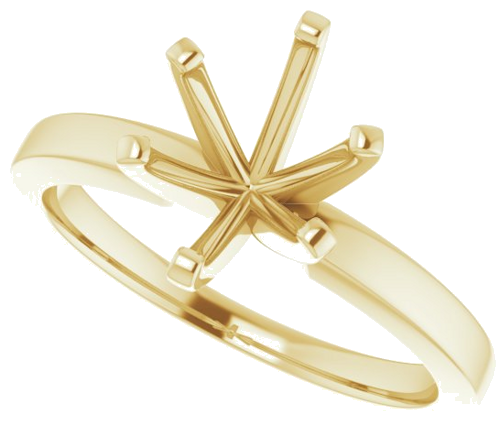 14K Yellow 9x7 mm Oval Solitaire Engagement Ring Mounting (5)