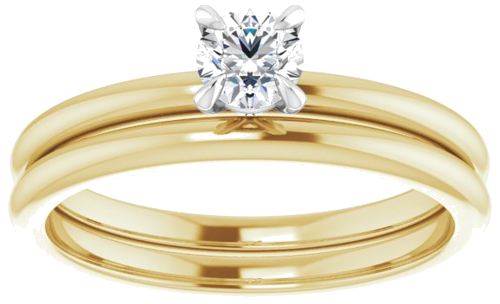 14K Yellow White 4.1 mm Round Engagement Ring Mounting (8)