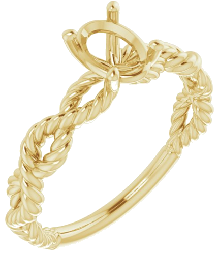 14K Yellow  7x5 mm Oval Solitaire Engagement Ring Mounting (1)