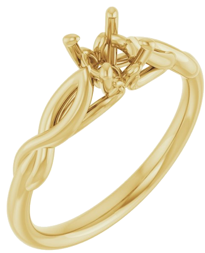 14K Yellow  5.2 mm Round Solitaire Engagement Ring Mounting (1)