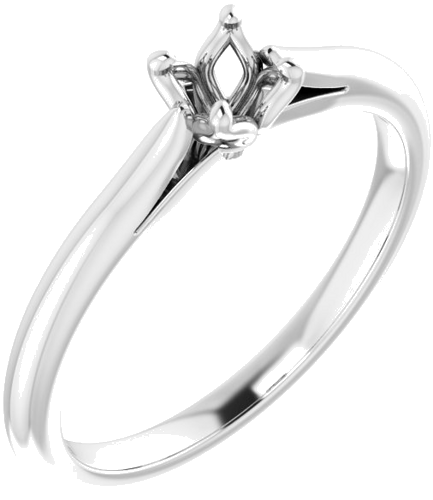 Sužadėtuvių Žiedas „Solitaire“ 750 Baltojo Aukso Round 4.1mm (1)