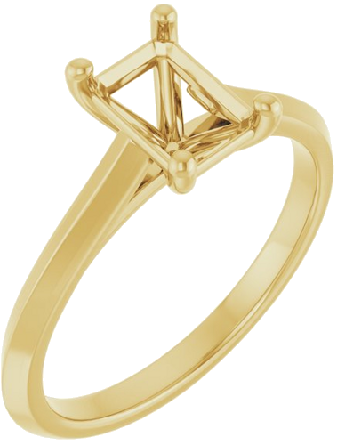 Sužadėtuvių Žiedas „Solitaire“ 585 Geltonojo Aukso Emerald 7mm x 5mm (1)