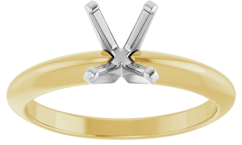 14K Yellow   White 6.5x4.5 mm Emerald Solitaire Engagement Ring Mounting (3)