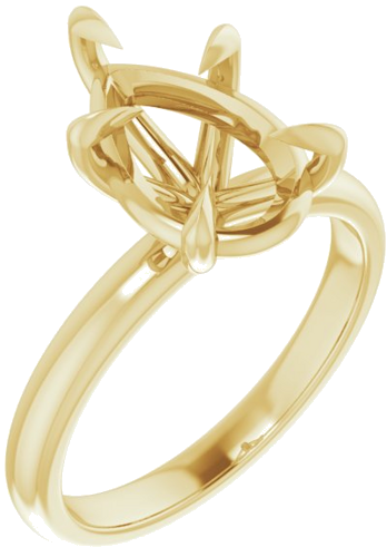 14K Yellow 12x8 mm Pear Solitaire Engagement Ring Mounting (1)
