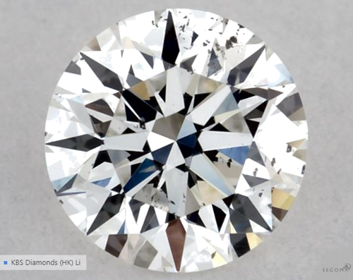 0.42 carat F-SI1 Excellent cut Natūralus Round Deimantas (1)