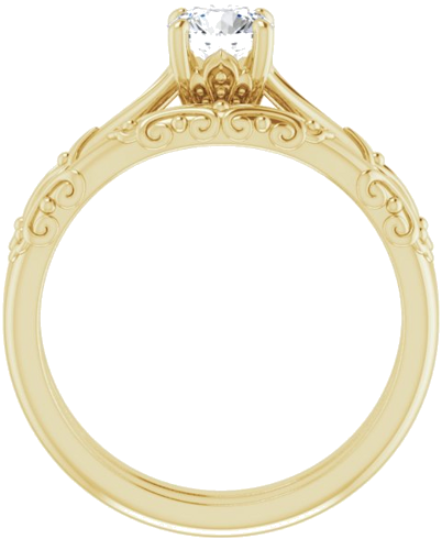 Sužadėtuvių Žiedas „Solitaire Split Shank“ 585 Geltonojo Aukso Round 5.2mm (7)