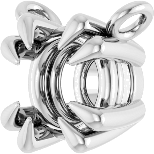 Pakabukas „Round 4-Prong Double-Claw“ 585 Baltojo Aukso Round 4.5mm (2)
