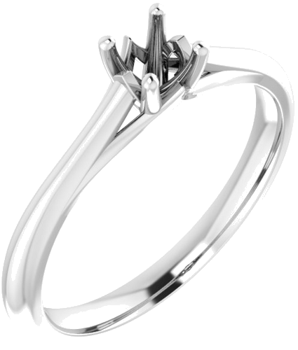 Sužadėtuvių Žiedas „Solitaire“ 585 Baltojo Aukso Round 4.1mm (1)