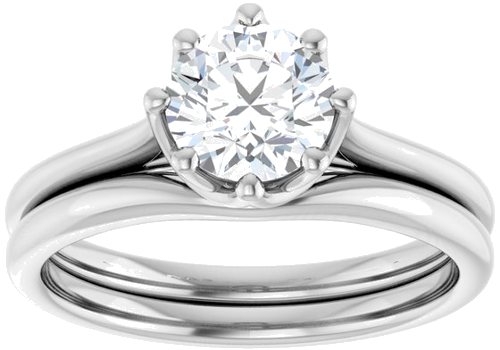 14K White 6.5 mm Round Solitaire Engagement Ring Mounting (8)