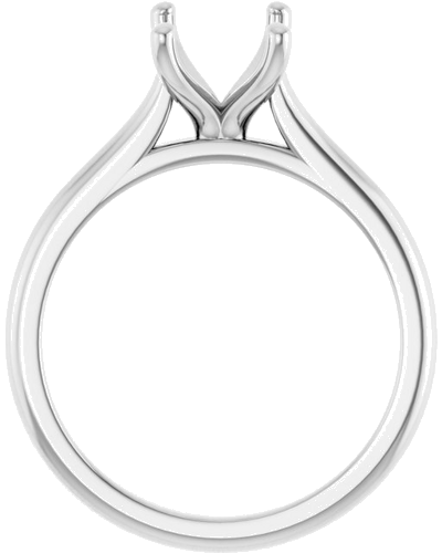 14K White 8x6 mm Emerald Solitaire Engagement Ring Mounting (2)