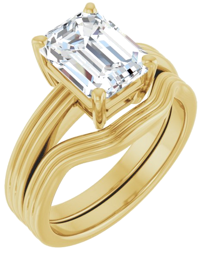 14K Yellow  9x7 mm Emerald Solitaire Engagement Ring Mounting (6)